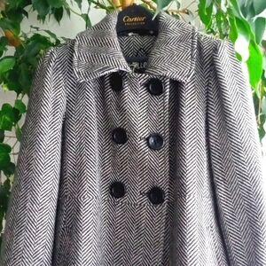 Guess Herringbone Pea Coat